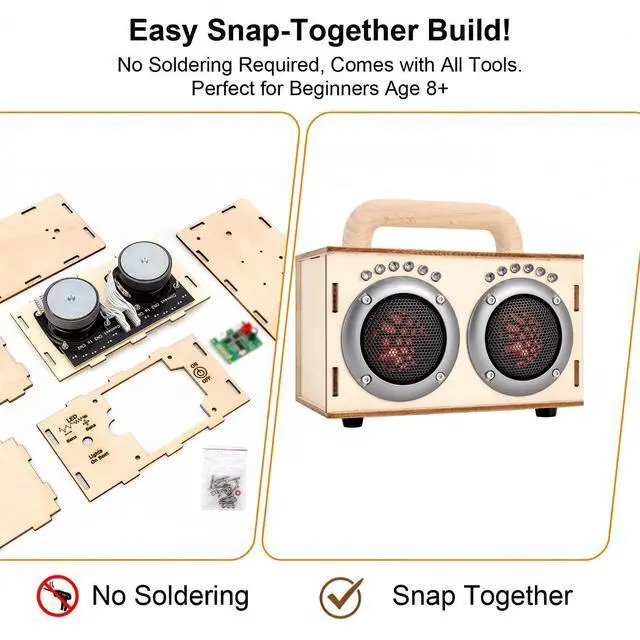 Alt view image 5 of 7 - STEM Projects Kit for Kids & Adults Age 8-12 Build Your Own Wood Bluetooth Speaker DIY Science Experiment Electronics Kit for Boys & Girls 8-13 9 10 14 16, Birthday & Graduation Gift