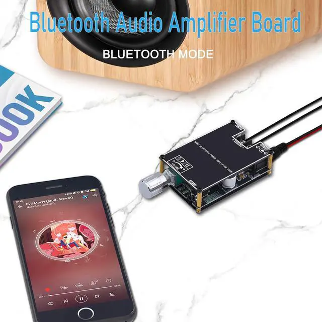 Alt view image 2 of 6 - ZK-1001B Bluetooth 5.1 Audio Amplifier Board with 100W Mono,DC 7-24V Mini Audio Power Amplifier Module,Bluetooth/AUX/USB Input,with Volume Control,DIY Speaker System Kit for Home Car