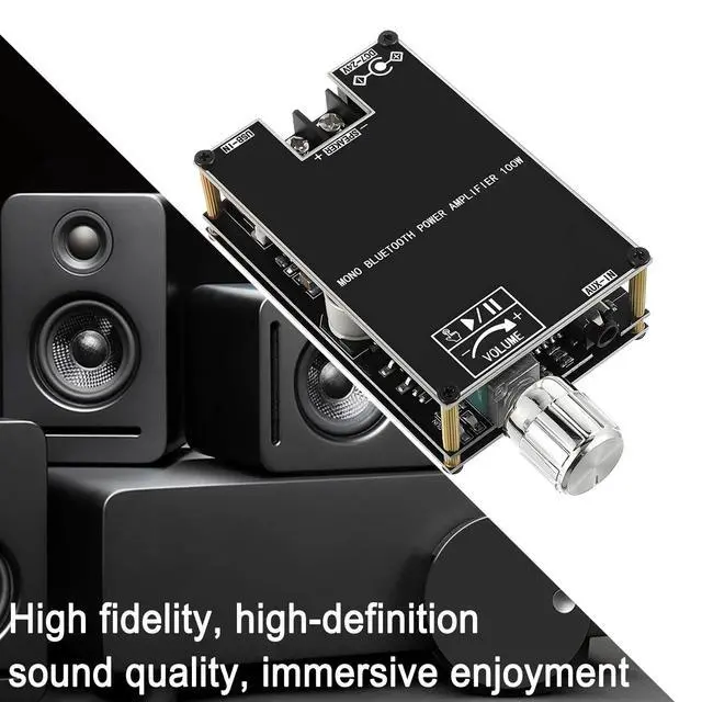 Alt view image 3 of 6 - ZK-1001B Bluetooth 5.1 Audio Amplifier Board with 100W Mono,DC 7-24V Mini Audio Power Amplifier Module,Bluetooth/AUX/USB Input,with Volume Control,DIY Speaker System Kit for Home Car