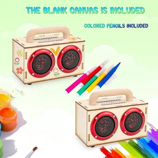 Alt view image 4 of 7 - DIY Bluetooth Speaker Kit with LED Lights & Colored Pencils