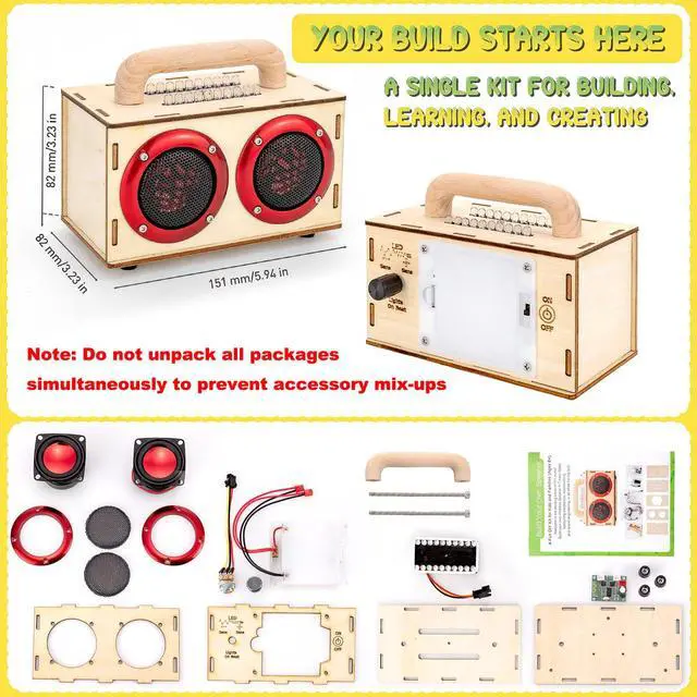 Alt view image 6 of 7 - DIY Bluetooth Speaker Kit with LED Lights & Colored Pencils