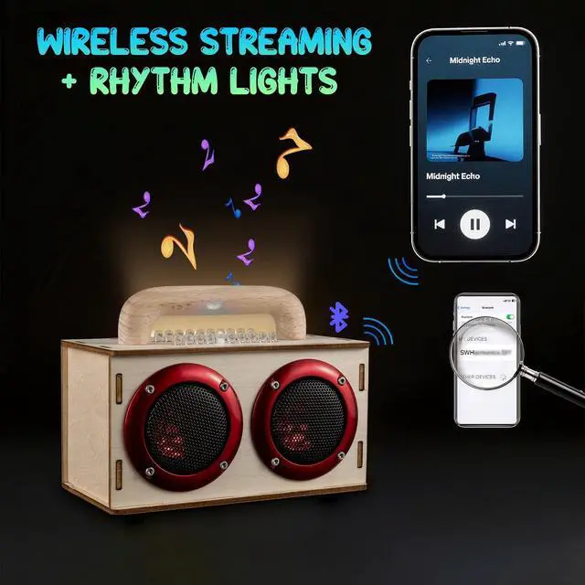 Alt view image 7 of 7 - DIY Bluetooth Speaker Kit with LED Lights & Colored Pencils