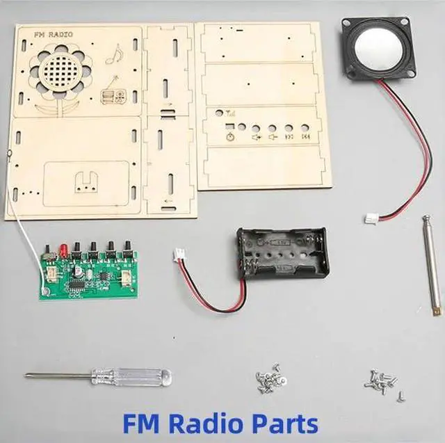 Alt view image 4 of 7 - DIY FM Radio Kit and Solar Fan Kit, Electronic Science Project with PCB, Speaker, Case, Assembly Tools,Gifts for smart Kids