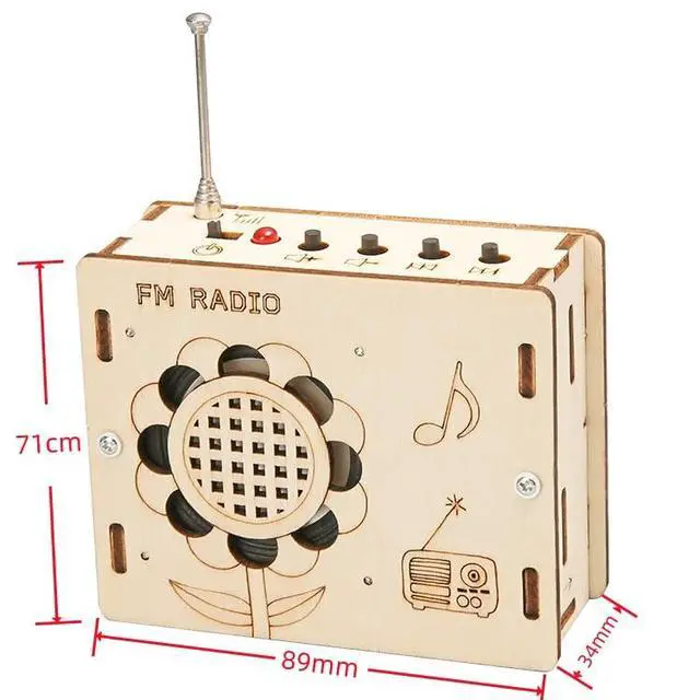 Alt view image 6 of 7 - DIY FM Radio Kit and Solar Fan Kit, Electronic Science Project with PCB, Speaker, Case, Assembly Tools,Gifts for smart Kids