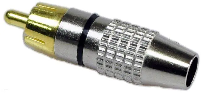 Alt view image 3 of 4 - RCA Plug Solderless, 2-Pack RCA Male Plug Screws Audio Video in-Line Jack Adapter Gold Plated