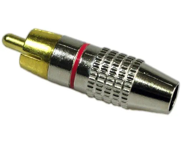 Alt view image 2 of 4 - RCA Plug Solderless, 2-Pack RCA Male Plug Screws Audio Video in-Line Jack Adapter Gold Plated