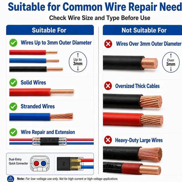 Alt view image 4 of 7 - No Strip Solderless Speaker Wire Quick Disconnect Connectors Kit, Includes 40Pcs/20 Pairs, Tape, Zip Ties Install Tools, for Car Audio & 12V Automotive, 16-18 AWG