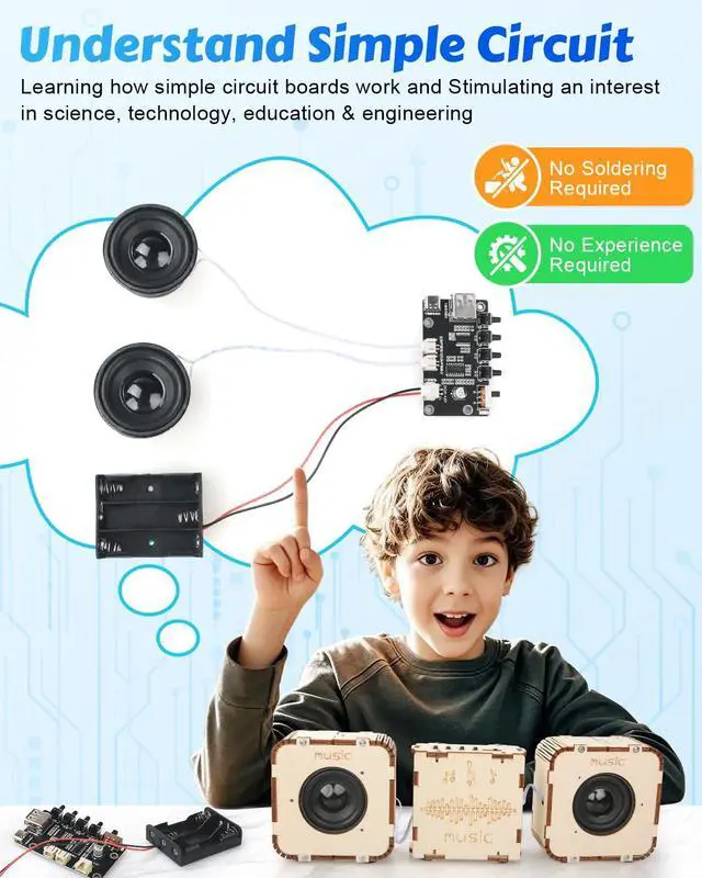 Alt view image 2 of 7 - STEM Toys for Boys Age 8-13, Build Your Own Bluetooth Speaker, Science Kits for Kids 8-12, Electronic Experiment DIY Building Projects, Gifts for Adult Teen Boy Girl 9 10 11 13 14 15 16