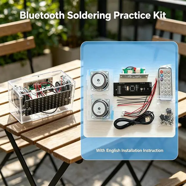 Alt view image 2 of 7 - DIY Bluetooth Speaker Kit Soldering Practice Kit SMD LED Spectrum Electronic Speaker Kit Electronic Soldering Projects Learn Soldering Skills Portable Speaker