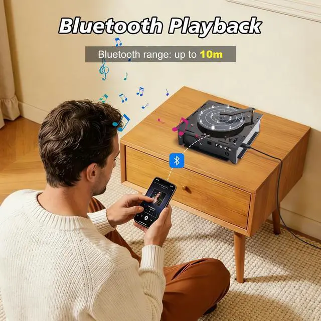 Alt view image 2 of 7 - DIY Blue-tooth Speaker Soldering Kit, Electronic Soldering Project with Spinning Turntable, LED Flash Effect, Volume Control, USB Powered Retro BT Speaker for STEM Education Home Decor Present