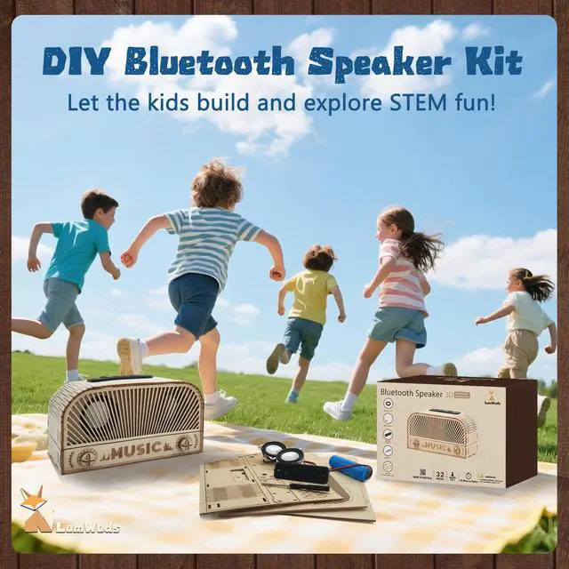 Alt view image 2 of 7 - STEM Kits for Kids Age 12-14, Wooden DIY Bluetooth Speaker Kit Build Your Own with Dual Speakers, Science Gift for Teen Boys Girls Birthday Christmas