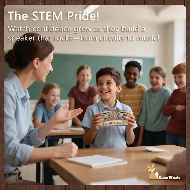 Alt view image 5 of 7 - STEM Kits for Kids Age 12-14, Wooden DIY Bluetooth Speaker Kit Build Your Own with Dual Speakers, Science Gift for Teen Boys Girls Birthday Christmas