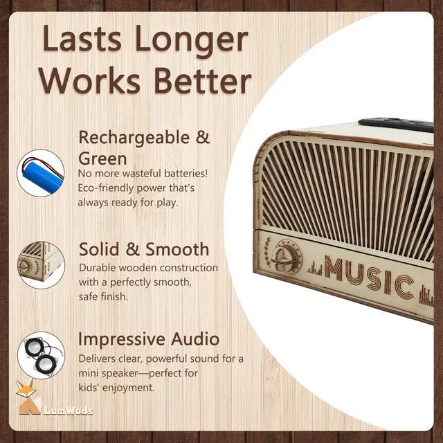 Alt view image 3 of 7 - STEM Kits for Kids Age 12-14, Wooden DIY Bluetooth Speaker Kit Build Your Own with Dual Speakers, Science Gift for Teen Boys Girls Birthday Christmas