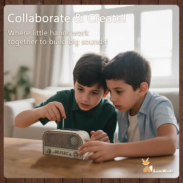 Alt view image 7 of 7 - STEM Kits for Kids Age 12-14, Wooden DIY Bluetooth Speaker Kit Build Your Own with Dual Speakers, Science Gift for Teen Boys Girls Birthday Christmas