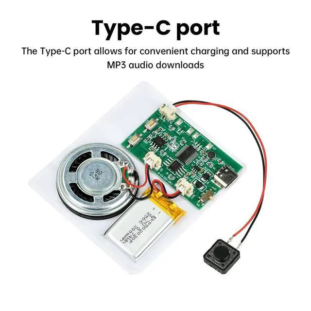 Alt view image 2 of 7 - DIY Birthday Cards Music Module 8MB Push Button Activated Sound Module with Speaker,Easy Recording for Personalized Greetings,DIY Projects Holiday Crafts Cards Gifts for Women Men Mom Kids