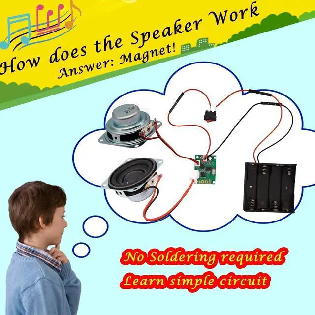 Alt view image 3 of 7 - DIY Bluetooth Speaker Kit, Stem Projects for Kids Ages 8-12, Science Kits for Kids Age 12-14, STEM Learning Project, Science Gift for Boys Teens Age 10 11 12 13 14 15 16