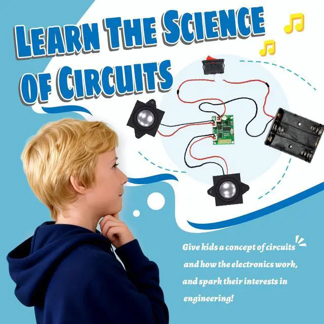 Alt view image 2 of 5 - DIY Bluetooth Speaker Kit Experiment Electronics Kit Gift Circuit Engineering Electronics Project Smartivity Beginner's Starter DIY Set Dual Speakers