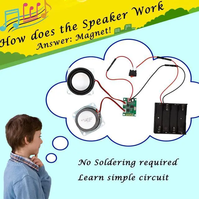 Alt view image 2 of 6 - DIY Bluetooth Speaker Kit, Stem Projects for Kids Ages 8-12, Science STEM Kits for Kids Ages 10-12-14-16, Gifts for 9 10 11 12 13 14 15 16 Year Old Boys Teens (Wood)