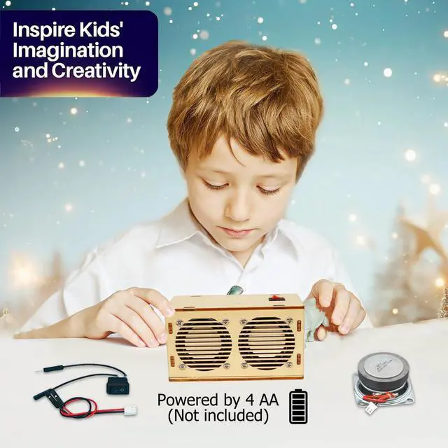 Alt view image 6 of 6 - DIY Bluetooth Speaker Kit, Stem Projects for Kids Ages 8-12, Science STEM Kits for Kids Ages 10-12-14-16, Gifts for 9 10 11 12 13 14 15 16 Year Old Boys Teens (Wood)