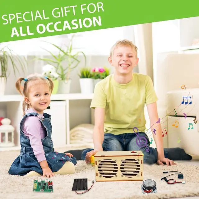 Alt view image 3 of 6 - DIY Bluetooth Speaker Kit, Stem Projects for Kids Ages 8-12, Science STEM Kits for Kids Ages 10-12-14-16, Gifts for 9 10 11 12 13 14 15 16 Year Old Boys Teens (Wood)