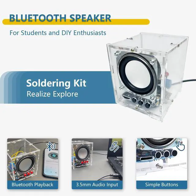Alt view image 2 of 6 - Audio Speakers Light Speaker Multi-Audio Input HD Sound Quality Adult Project kit Soldering Practice kit Electronic Components