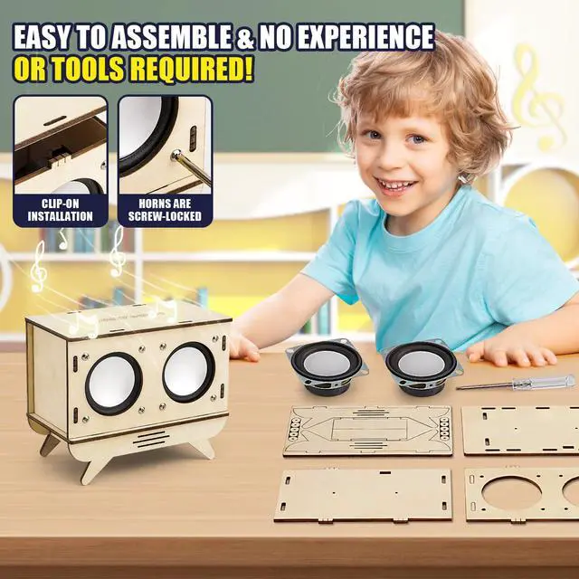 Alt view image 5 of 7 - STEM Projects for Kids & Adults, Bluetooth Speaker Toy Set, DIY Science Experiment Electronics Kit, Beginner's Starter Set, Idea Gifts for Teenage Boy Girl Ages 10 11 12