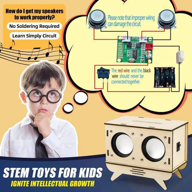 Alt view image 2 of 7 - STEM Projects for Kids & Adults, Bluetooth Speaker Toy Set, DIY Science Experiment Electronics Kit, Beginner's Starter Set, Idea Gifts for Teenage Boy Girl Ages 10 11 12