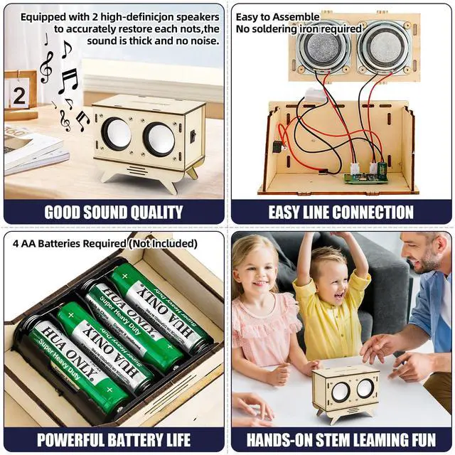 Alt view image 6 of 7 - STEM Projects for Kids & Adults, Bluetooth Speaker Toy Set, DIY Science Experiment Electronics Kit, Beginner's Starter Set, Idea Gifts for Teenage Boy Girl Ages 10 11 12
