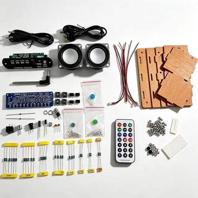Alt view image 5 of 7 - Bluetooth Speaker DIY Kit Soldering Practice Kit FM Radio Kit 87.5MHZ-108.0MHZ FM Digital Radio DIY Kit Audio Electronic Kits Speaker Soldering Project Kit