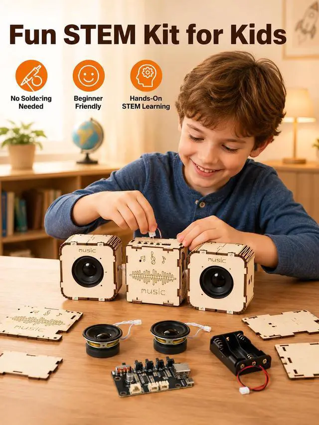Alt view image 2 of 7 - STEM Toys for Ages 8-14, DIY Bluetooth Speaker Kit for Kids 8-12 Science Kits for Kids Age 8-12, Build Your Own Speaker Educational Electronics Experiment Kit, Gifts for Boys Girls Teens