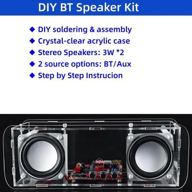 Alt view image 2 of 6 - DIY Stereo Speaker Soldering Practice Kit - BT Compatible - Complete Soldering Project Kit with Components, PCB & Enclosure, Perfect for Electronics Enthusiasts & Beginners