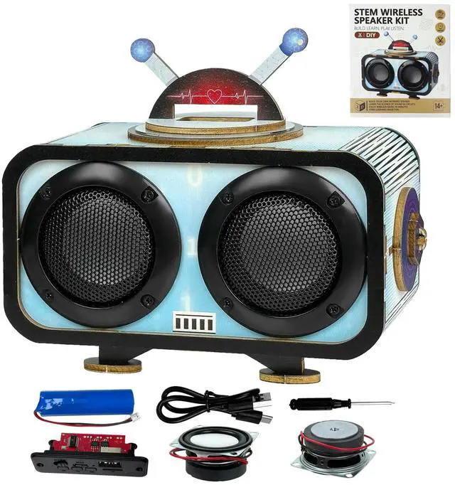 Main image of DIY Bluetooth Speaker Kit, Build Your Own Wireless Speaker with RGB Music Sync Lights, STEM Electronics Project, Rechargeable Science Experiment Kit, Tech Gift for Teens, Students & Beginners