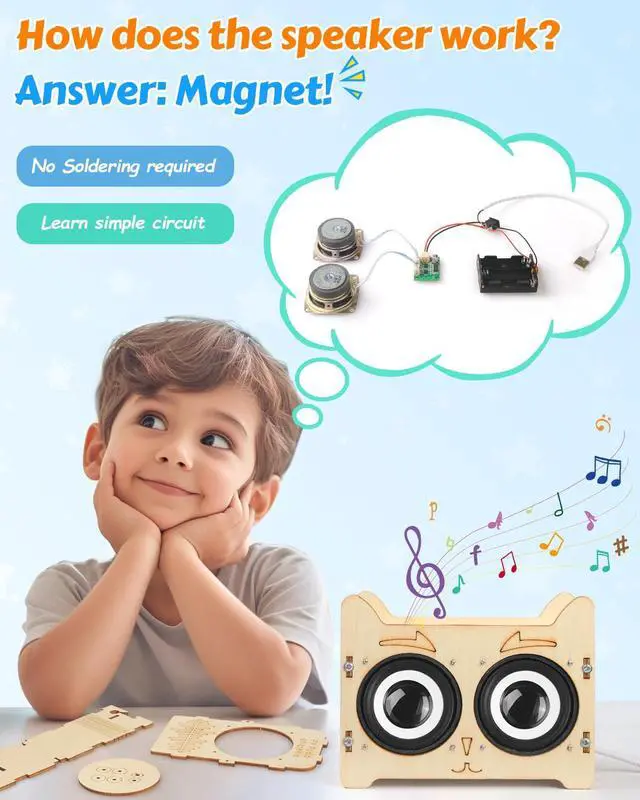 Alt view image 2 of 7 - Science Kits for Kids Age 8-12, STEM Toys for 8-13, Build Your Own Bluetooth Speaker Radio, Engineering Electronics DIY Set, Birthday Gifts for 9 10 11 14 15 16 Year Old Teen Boys Girls