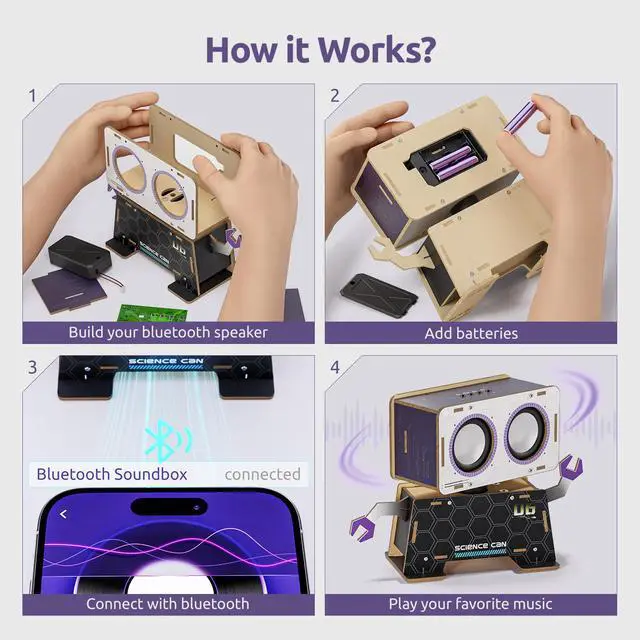 Alt view image 3 of 7 - DIY Bluetooth Speaker Building Kit, STEM Kits for Kids Age 8-10