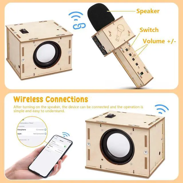 Alt view image 2 of 7 - Stem Projects Karaoke Machine Toys for Boys Age 8-12 12-14 Science Kit Building Own Bluetooth Speaker & Microphone DIY Electronics Kit for Kids Kid 9-12 Boy Toys Birthday Gift 8 9 10 11 13 Teen Girl