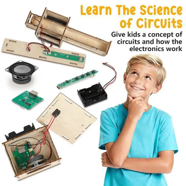 Alt view image 4 of 7 - Stem Projects Karaoke Machine Toys for Boys Age 8-12 12-14 Science Kit Building Own Bluetooth Speaker & Microphone DIY Electronics Kit for Kids Kid 9-12 Boy Toys Birthday Gift 8 9 10 11 13 Teen Girl