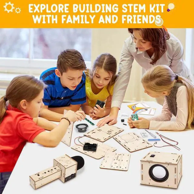 Alt view image 3 of 7 - Stem Projects Karaoke Machine Toys for Boys Age 8-12 12-14 Science Kit Building Own Bluetooth Speaker & Microphone DIY Electronics Kit for Kids Kid 9-12 Boy Toys Birthday Gift 8 9 10 11 13 Teen Girl