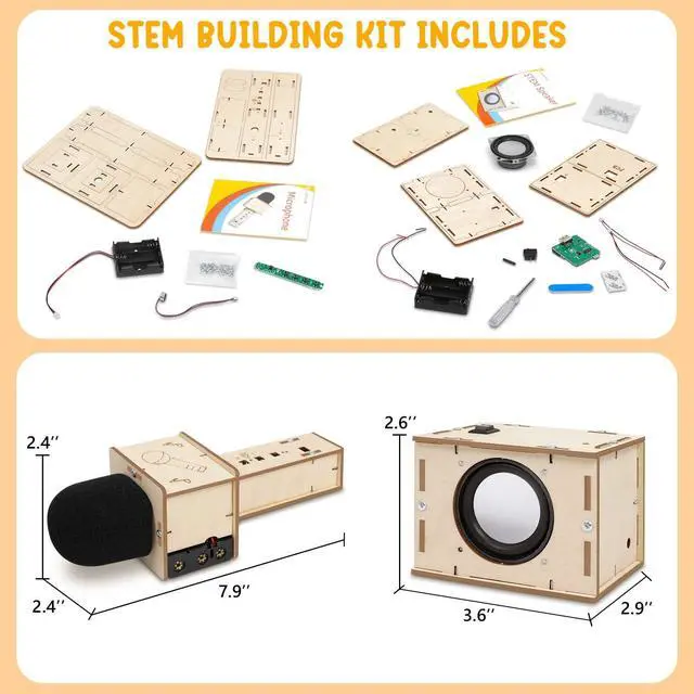 Alt view image 5 of 7 - Stem Projects Karaoke Machine Toys for Boys Age 8-12 12-14 Science Kit Building Own Bluetooth Speaker & Microphone DIY Electronics Kit for Kids Kid 9-12 Boy Toys Birthday Gift 8 9 10 11 13 Teen Girl