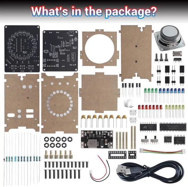 Alt view image 2 of 7 - DIY Bluetooth-Compatible Speaker Kit, Sound Amplifier Soldering Project with Colorful LED Spectrum Light, 5.4 Wireless Electronics STEM Kit for Teens, School Projects and Home Desk Decor