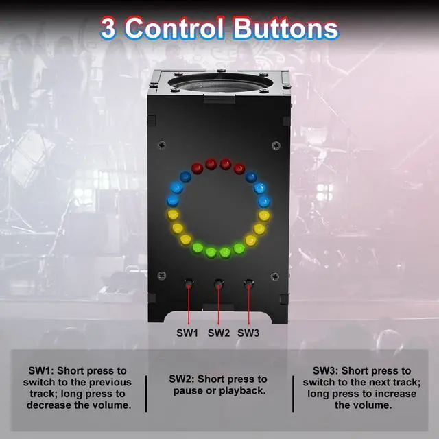 Alt view image 5 of 7 - DIY Bluetooth-Compatible Speaker Kit, Sound Amplifier Soldering Project with Colorful LED Spectrum Light, 5.4 Wireless Electronics STEM Kit for Teens, School Projects and Home Desk Decor