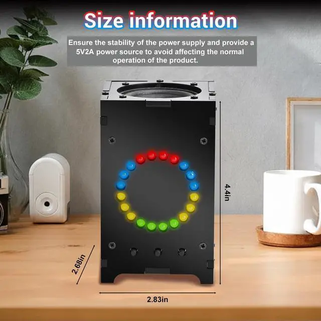 Alt view image 7 of 7 - DIY Bluetooth-Compatible Speaker Kit, Sound Amplifier Soldering Project with Colorful LED Spectrum Light, 5.4 Wireless Electronics STEM Kit for Teens, School Projects and Home Desk Decor