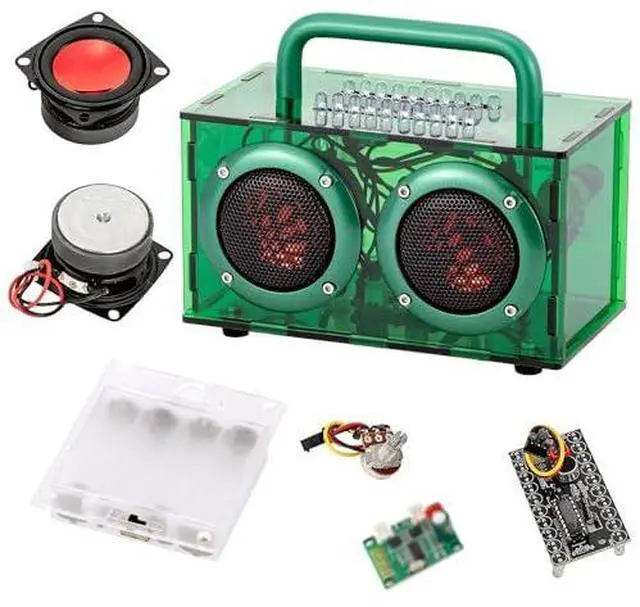 Main image of DIY Bluetooth Speaker Kit with LED Light, Green Transparent Acrylic