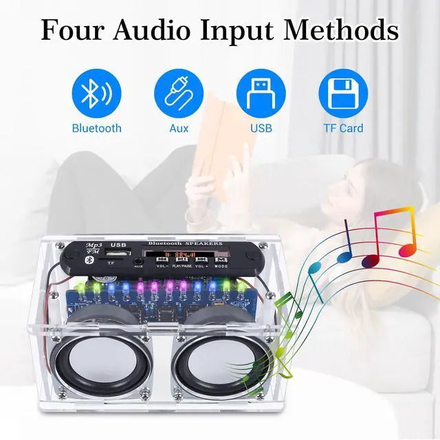 Alt view image 4 of 7 - DIY Bluetooth-Compatible Speaker Soldering Kit with FM Radio
