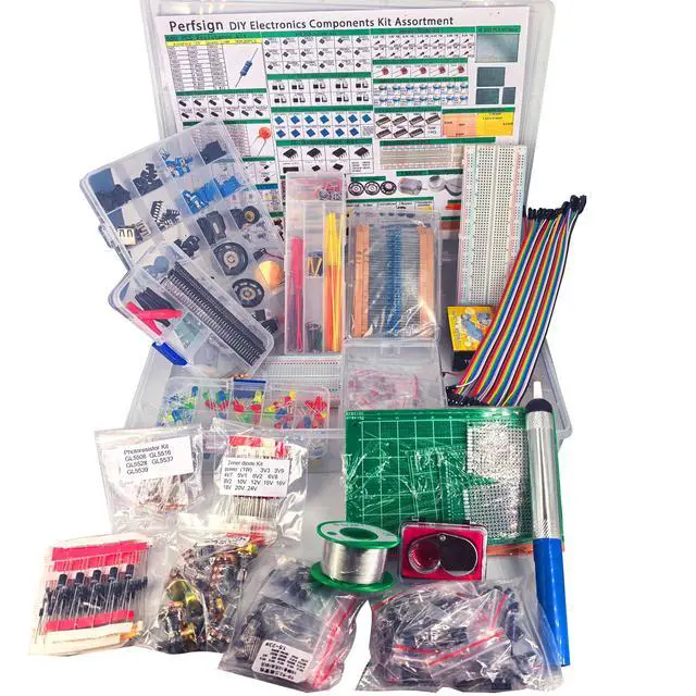 Alt view image 3 of 7 - 2300PCS XXXXL Complete Set DIY Electronics Component Assortment Box Kit,ICPCB,Breadboard,Jumper,Magnifying Glass,Resistors,LED,Triode,Potentiometer,Speakers
