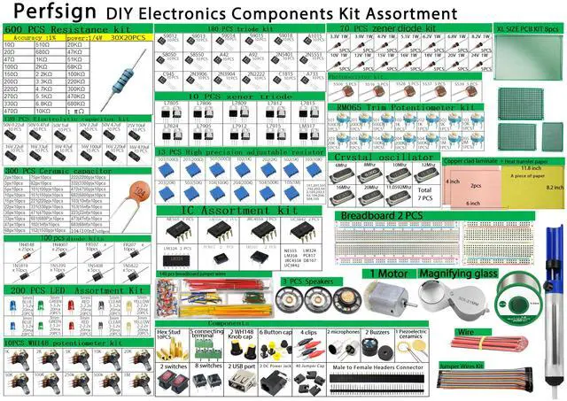 Alt view image 2 of 7 - 2300PCS XXXXL Complete Set DIY Electronics Component Assortment Box Kit,ICPCB,Breadboard,Jumper,Magnifying Glass,Resistors,LED,Triode,Potentiometer,Speakers