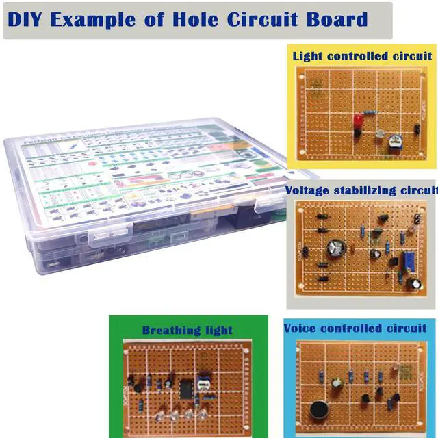 Alt view image 4 of 7 - 2300PCS XXXXL Complete Set DIY Electronics Component Assortment Box Kit,ICPCB,Breadboard,Jumper,Magnifying Glass,Resistors,LED,Triode,Potentiometer,Speakers