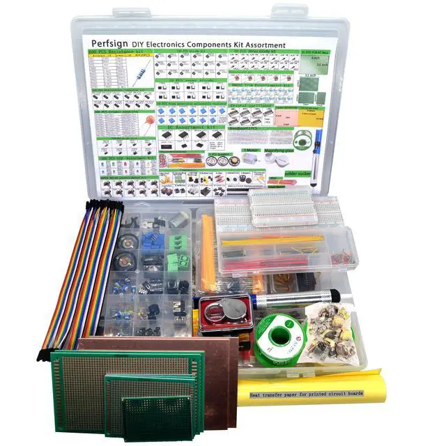 Alt view image 7 of 7 - 2300PCS XXXXL Complete Set DIY Electronics Component Assortment Box Kit,ICPCB,Breadboard,Jumper,Magnifying Glass,Resistors,LED,Triode,Potentiometer,Speakers