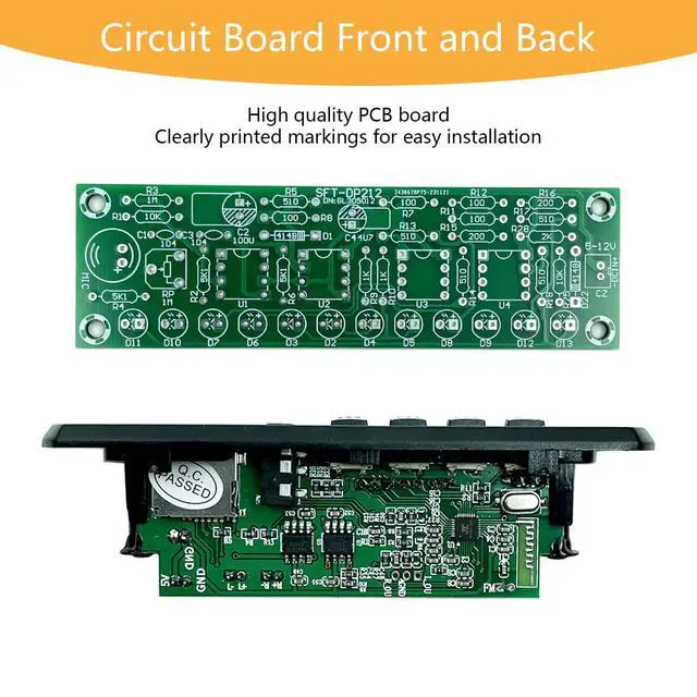 Alt view image 5 of 5 - Blutoth-Compatible Speaker Kit Multi-Function Soldering Practice kit Voice-Activated Level Indicator Dual Channel Speaker for Soldering Project Transparent Speaker