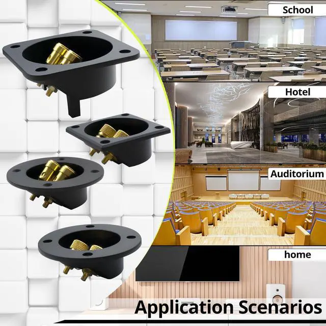 Alt view image 2 of 2 - Black 3.15 Inch 2-Way Subwoofer Box Terminal Cup, Spring Loaded Jacks Speaker Box Terminal Connectors 2 Pcs Easy Connect Kit for Passive Car/Home Speakers (Pro Installers & Hobbyists)