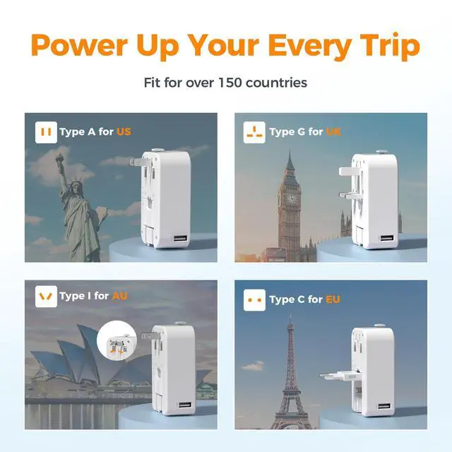 Alt view image 4 of 7 - Universal Travel Adapter PD 45W, 1 Pack